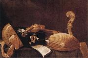 Evaristo Baschenis Still Life with Musical Instruments painting